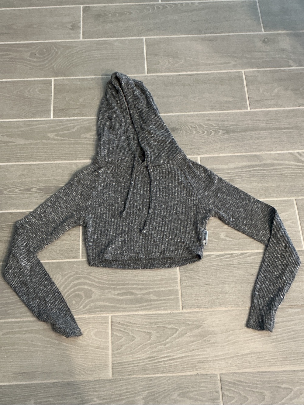 Gymshark Cropped Hooded Pullover - Heather Charcoal